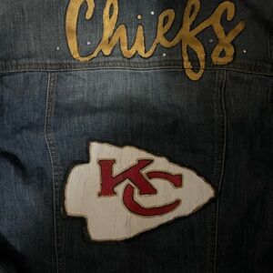 Custom Denim Jacket with Chiefs Logo
